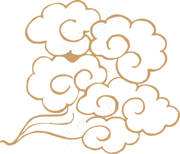 中式传统祥云中国风古典水纹吉祥图案免抠