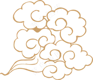 中式传统祥云中国风古典水纹吉祥图案免抠