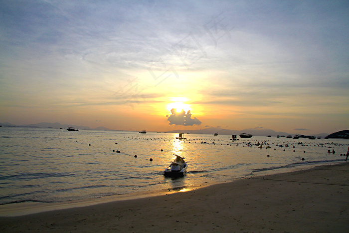 巽寮湾海边夕阳图片