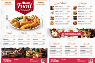 设计英文食物菜单素材