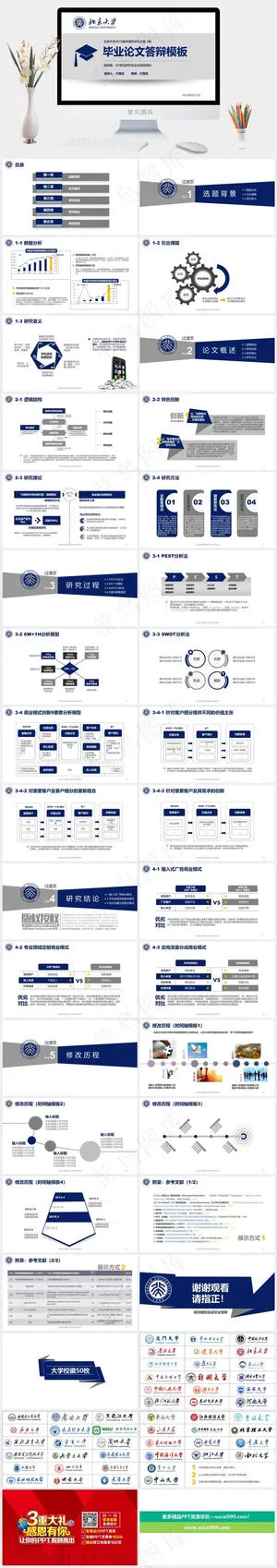 灰色白色营销PPT模板