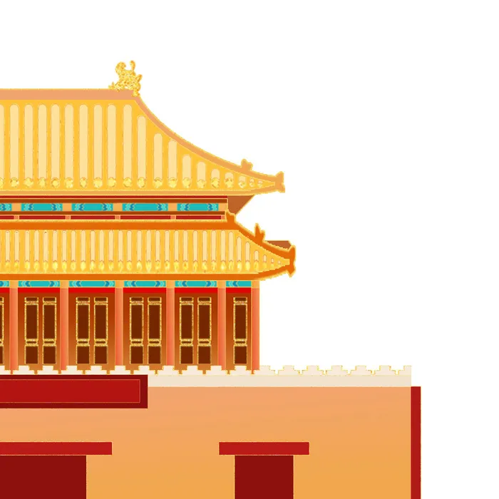 复古中国风国潮古建筑插画手绘高楼古塔PSD素材亭子png免抠图psd模版下载