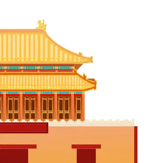 复古中国风国潮古建筑插画手绘高楼古塔PSD素材亭子png免抠图