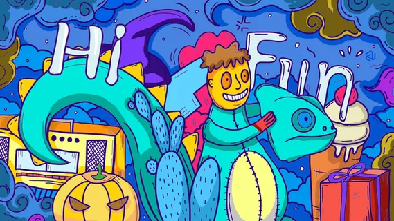 卡通涂鸦街头彩色墙绘壁纸插画儿童创意嘻哈漫画图集PSD素材 卡通涂鸦街头彩色墙绘壁纸插画儿童创意嘻哈漫画图集PSD素材