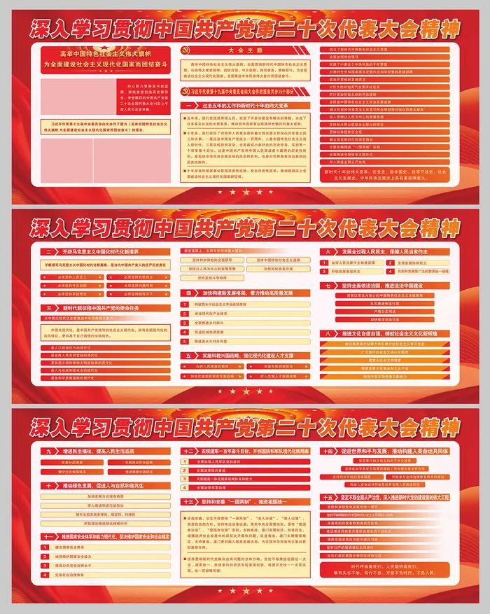 二十大党建宣传展板cdr矢量模版下载