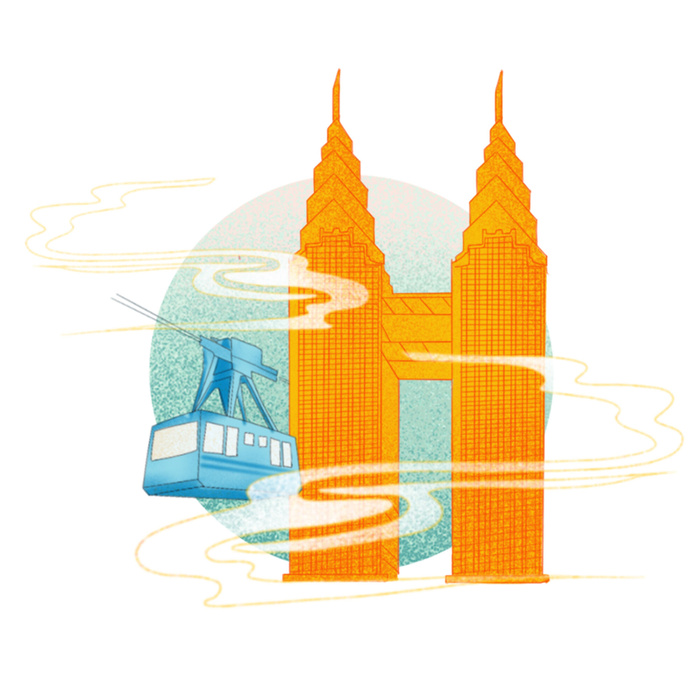 国潮风旅游建筑城市地标景区北京上海插图插画元素素材设计模板