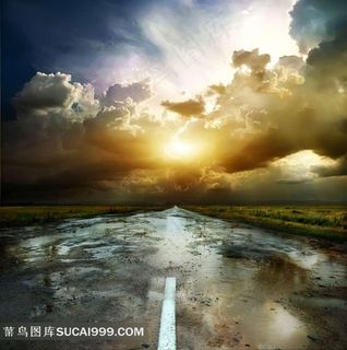 雨后透过云层的阳光风景图片