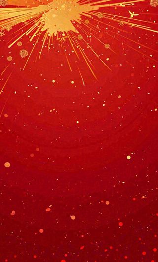 红色喜庆烟花丝带，圣诞新年节日背景