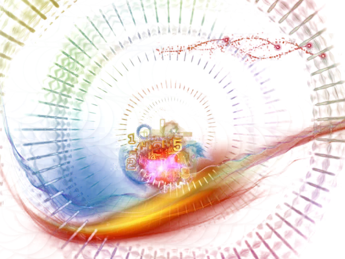 科技kv主视觉光芒时光机红色线条