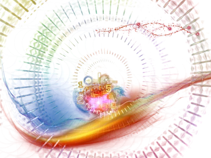 科技kv主视觉光芒时光机红色线条