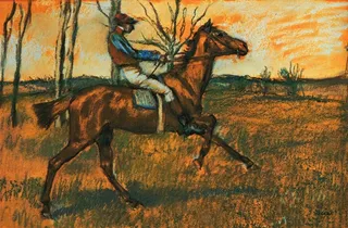 印象派画家莫奈德加劳特雷克高清油画素材骑马师马术师