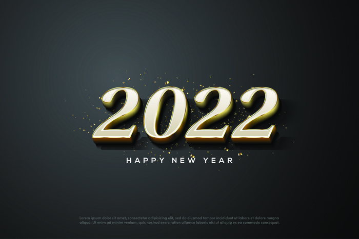 2022创意艺术字体新年虎年圣诞节数字立体质感文字AI矢量设计素材