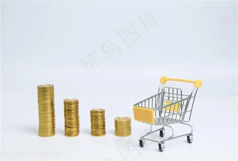 消费购物金币购物车素材