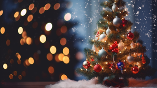 圣诞树装饰节日喜庆摄影图