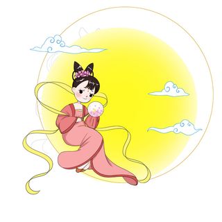 卡通中秋节嫦娥素材