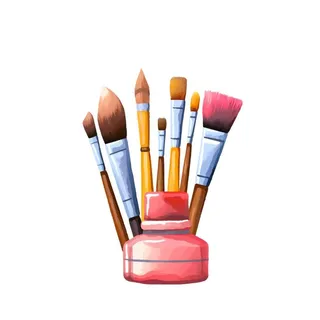 颜料画笔绘画工具元素 颜料画笔绘画工具元素