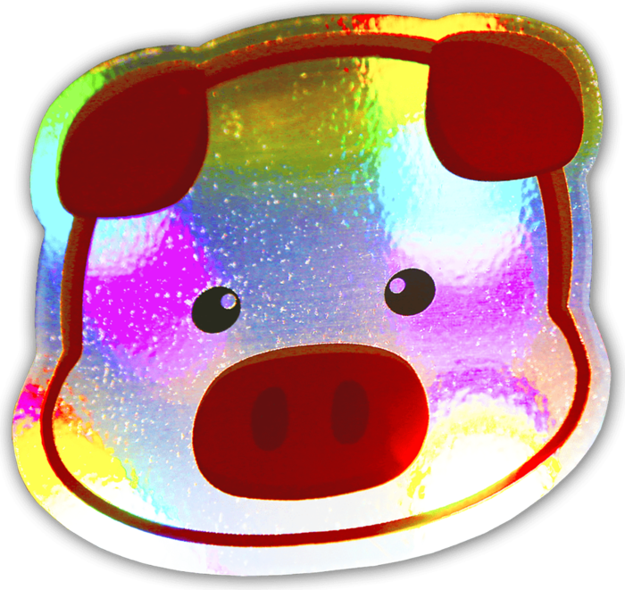 猪头炫彩卡通简笔