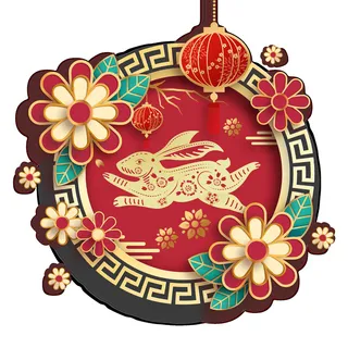 喜庆兔年2023年挂画