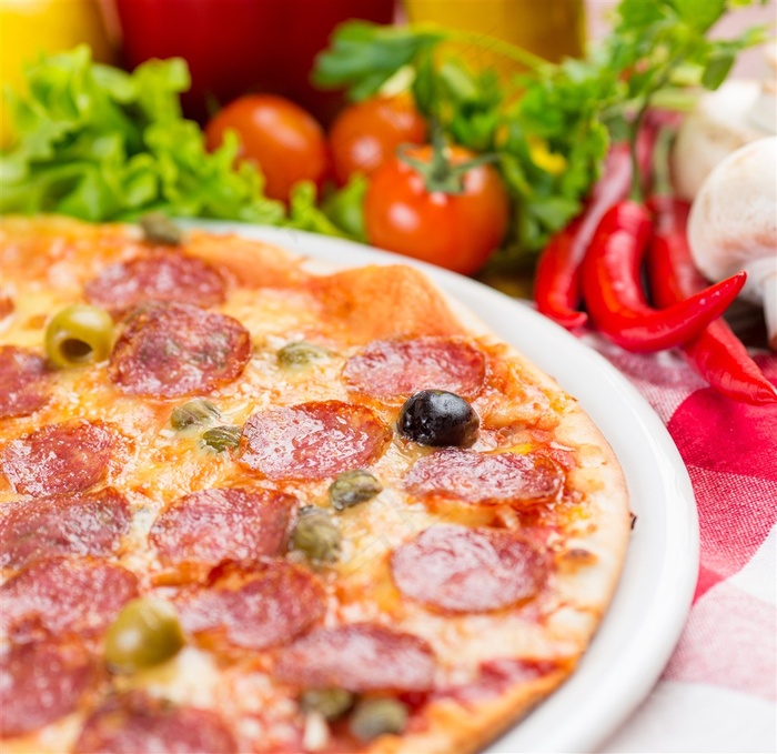 美味的披萨特写高清图片