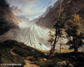 费恩利 · 格林德瓦尔奇切山林油画风景画手绘插画