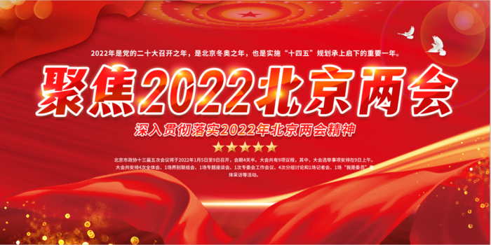 聚焦2022北京两会党建宣传栏党建展板psd模版下载