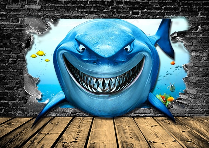 3D立体鲨鱼背景