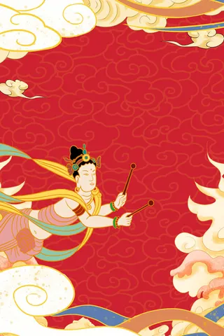 中式古典国潮来袭海报展板宣传背景图PSD设计PS模板素材