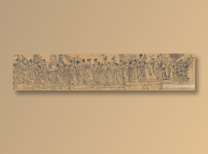 唐_吴道子八十七神仙卷电子素材神仙壁画高清素材