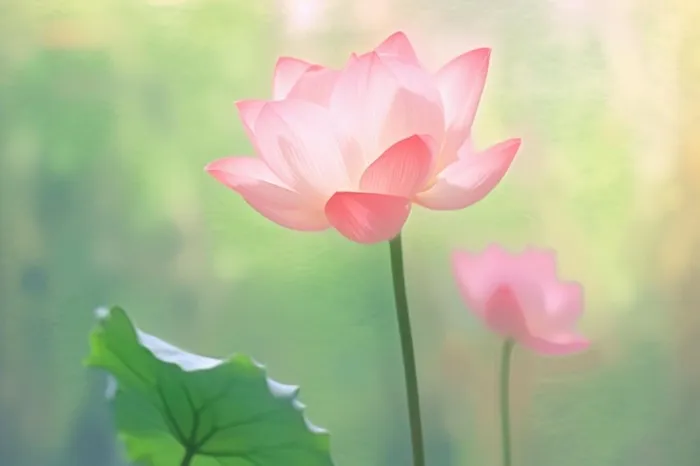 简约清新粉色荷花背景(1344x896)