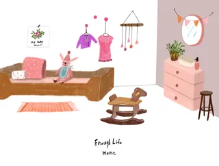 儿童房设计风格绘画PSD素材