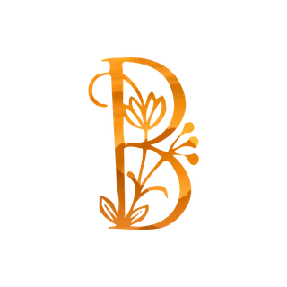 字母B金黄色插画海报