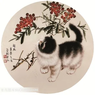 工笔画小猫艺术图片