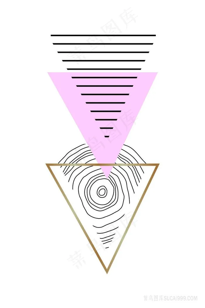 唯美简约时尚三角装饰画