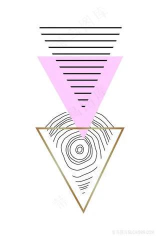 唯美简约时尚三角装饰画