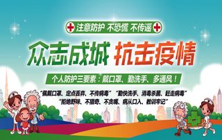 抗击疫情宣传海报PSD素材