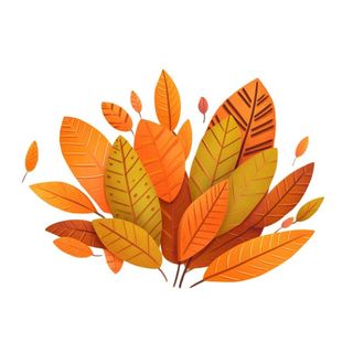 秋季黄色树叶灌木丛免抠