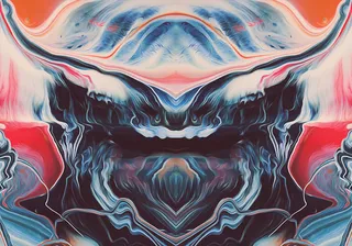 抽象艺术油漆颜料混色流体简笔背景