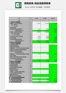 预算报表-现金流量预算表 预算报表-现金流量预算表