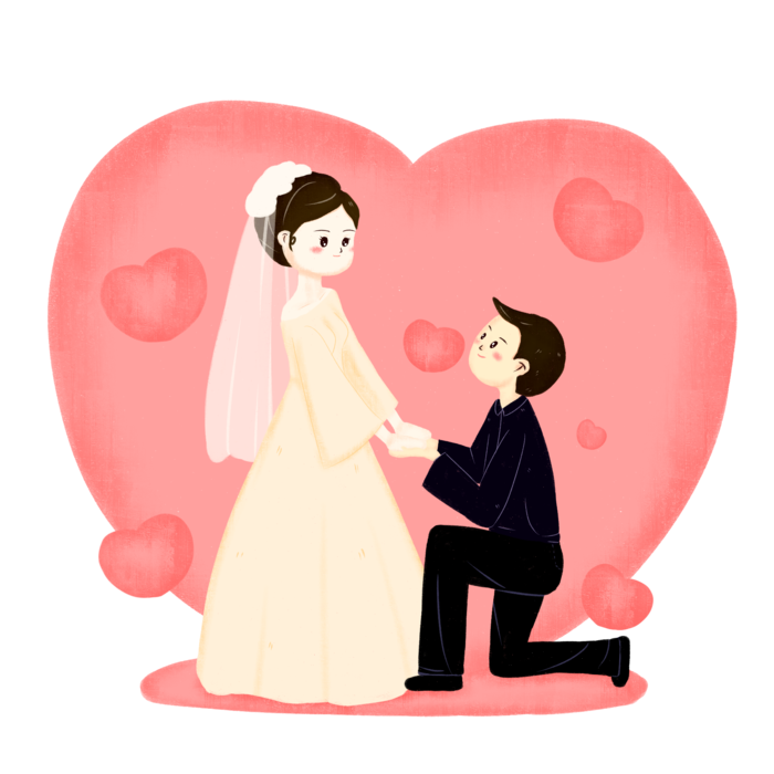 婚纱卡通人物婚礼白纱结婚婚纱摄影手绘