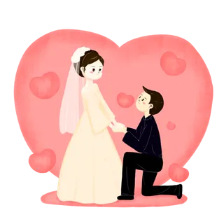 婚纱卡通人物婚礼白纱结婚婚纱摄影手绘