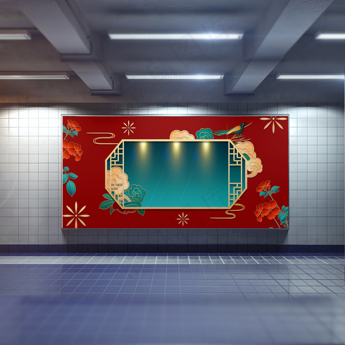中国风国潮展板背景psd分层模板psd模版下载