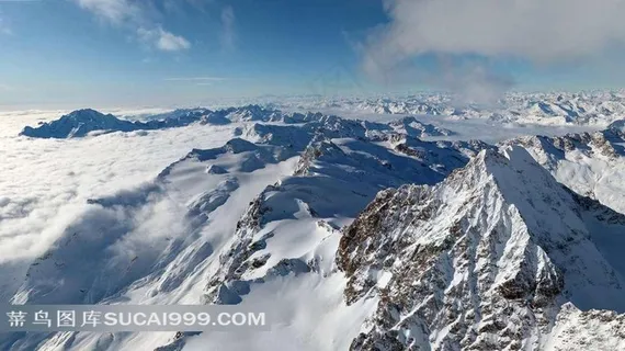 阿尔卑斯山雪山美景