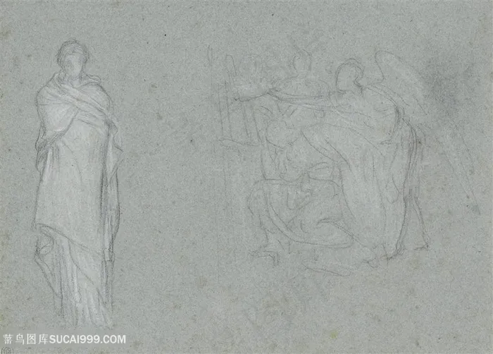 弗雷德里克 · 莱顿时尚简约线描人物装饰画