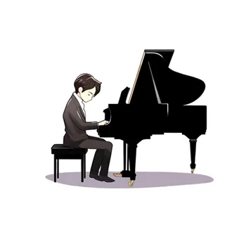 弹钢琴的男孩免抠