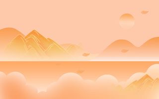 中国风国潮风山水祥云插画图案首页装修海报背景PSD设计模板素材