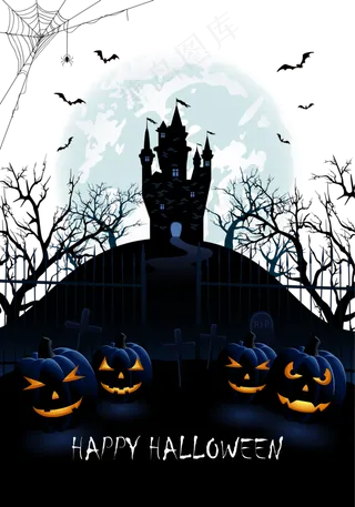 万圣节节日卡通素材海报背景