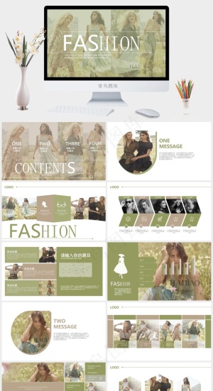 欧美大气杂志风服装品牌产品发布会PPT模板预览图