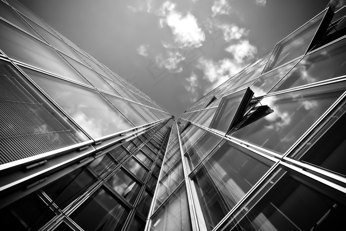 摩天楼黑白建筑图片