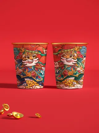 2022年虎年新年春节礼盒场景样机