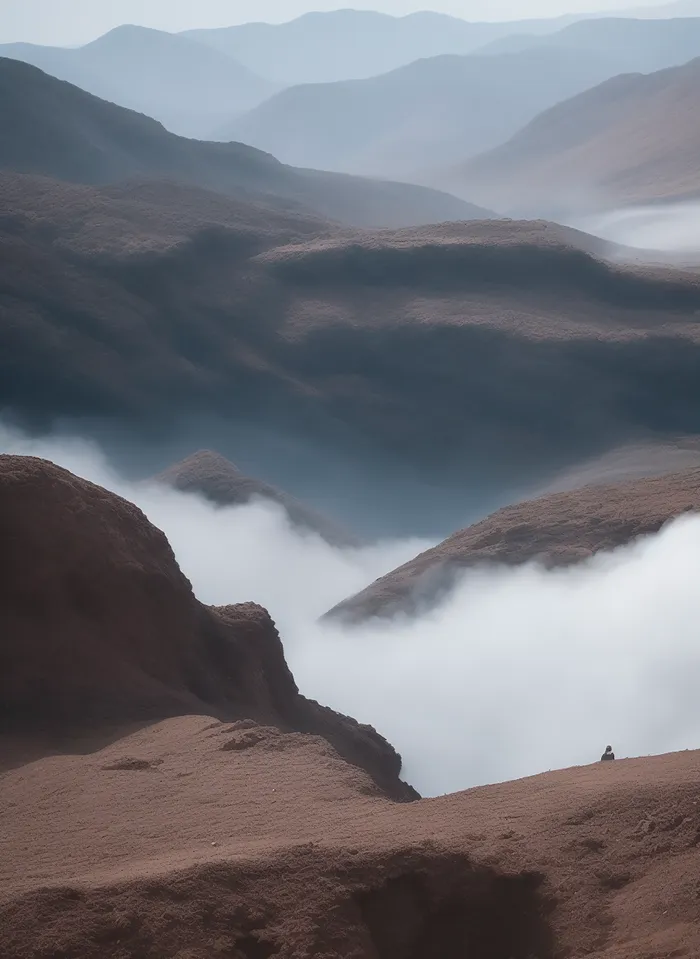 山峰雾霭景观